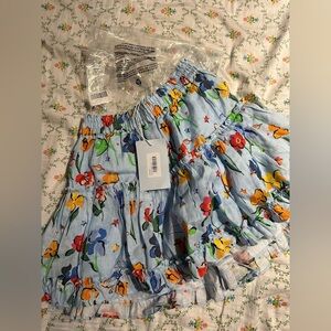NWT Hill house Paz Skirt Blue Space Floral Small